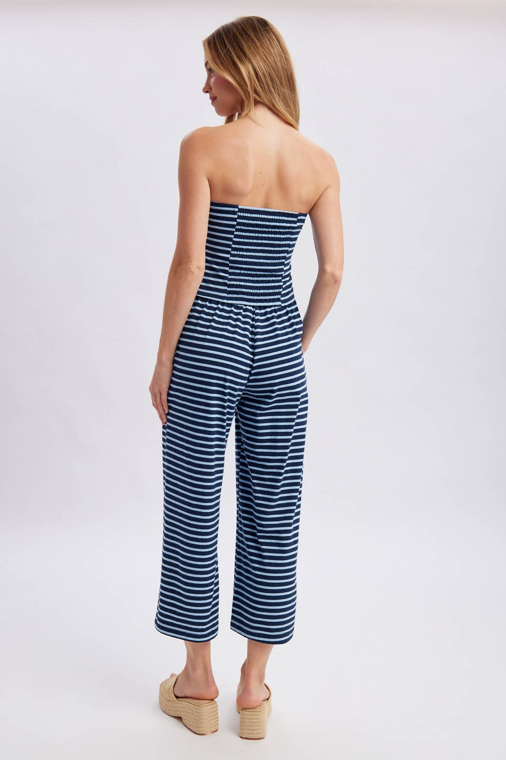 STRIPED KNIT TUBE TOP AND PANTS SET / WL25-12326