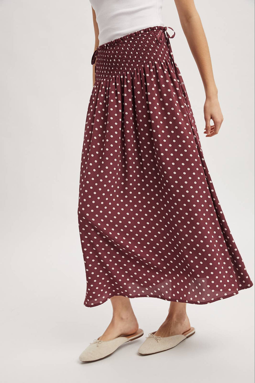 POLKA DOT MIDI SKIRT / WL25-12237