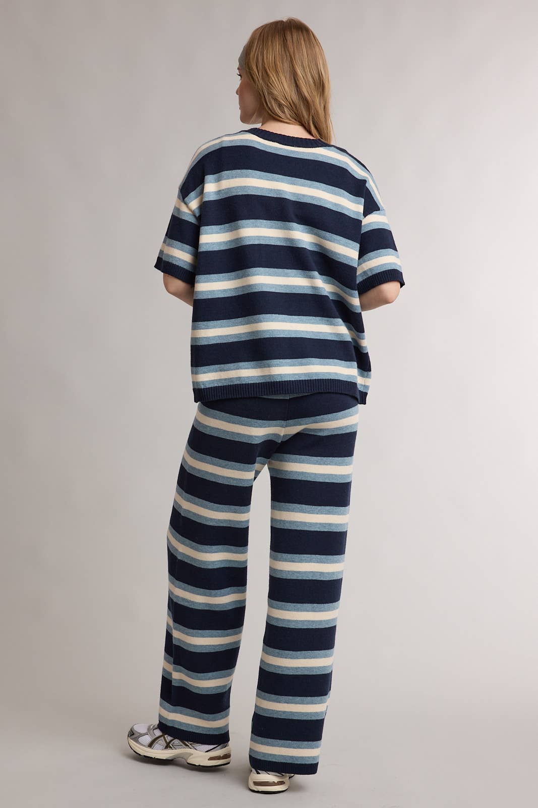 MULTI STRIPE KNIT TOP AND PANTS SET / WL26-13171
