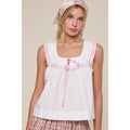 CONTRAST RUFFLED COLLARED TANK TOP / WL25-12021