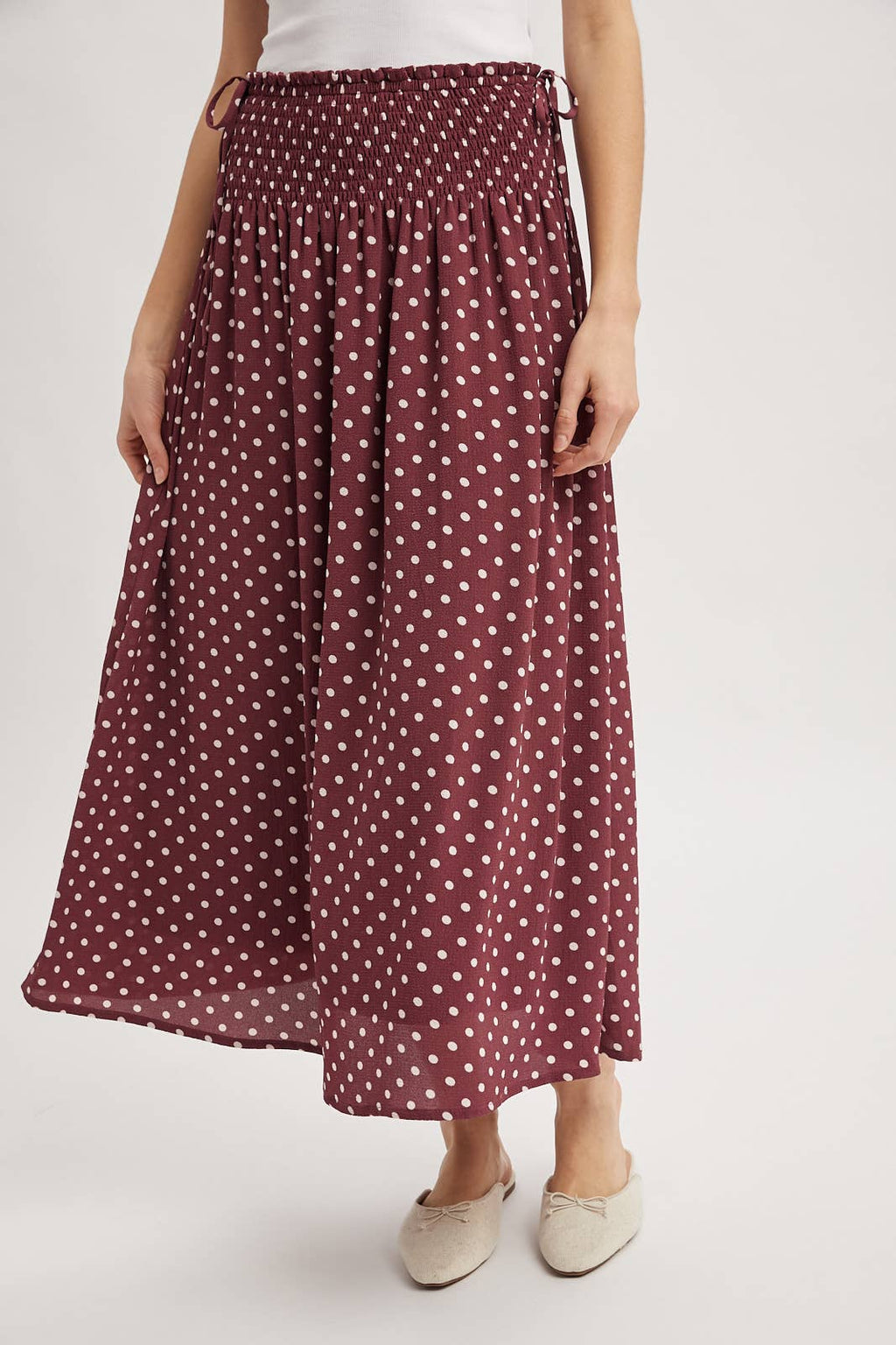 POLKA DOT MIDI SKIRT / WL25-12237