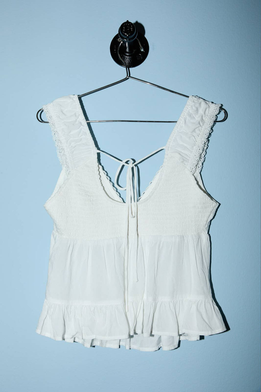 V-NECKLINE TOP WITH LACE TRIM